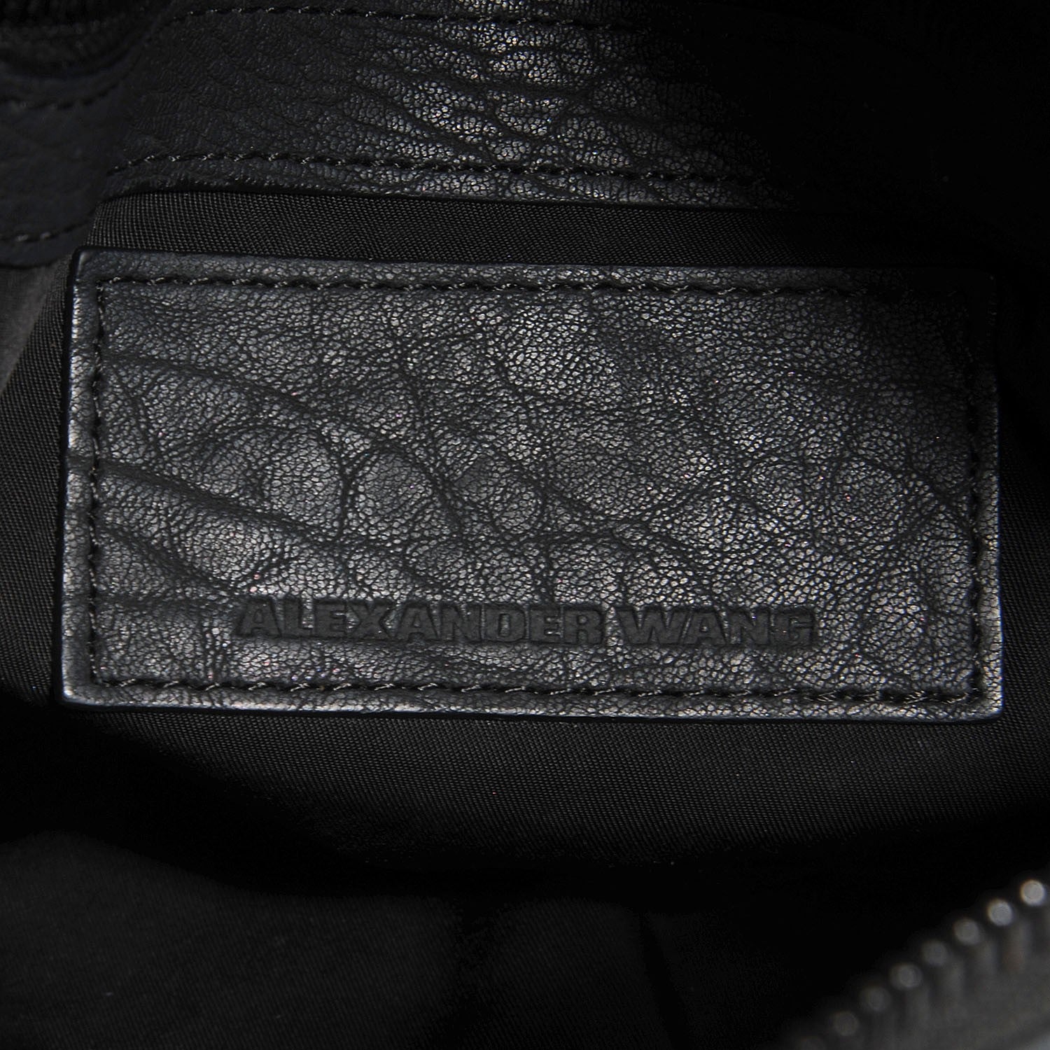 Alexander Wang Pebbled Lambskin Rocco Matte Black Iridescent Hardware 6 of 9