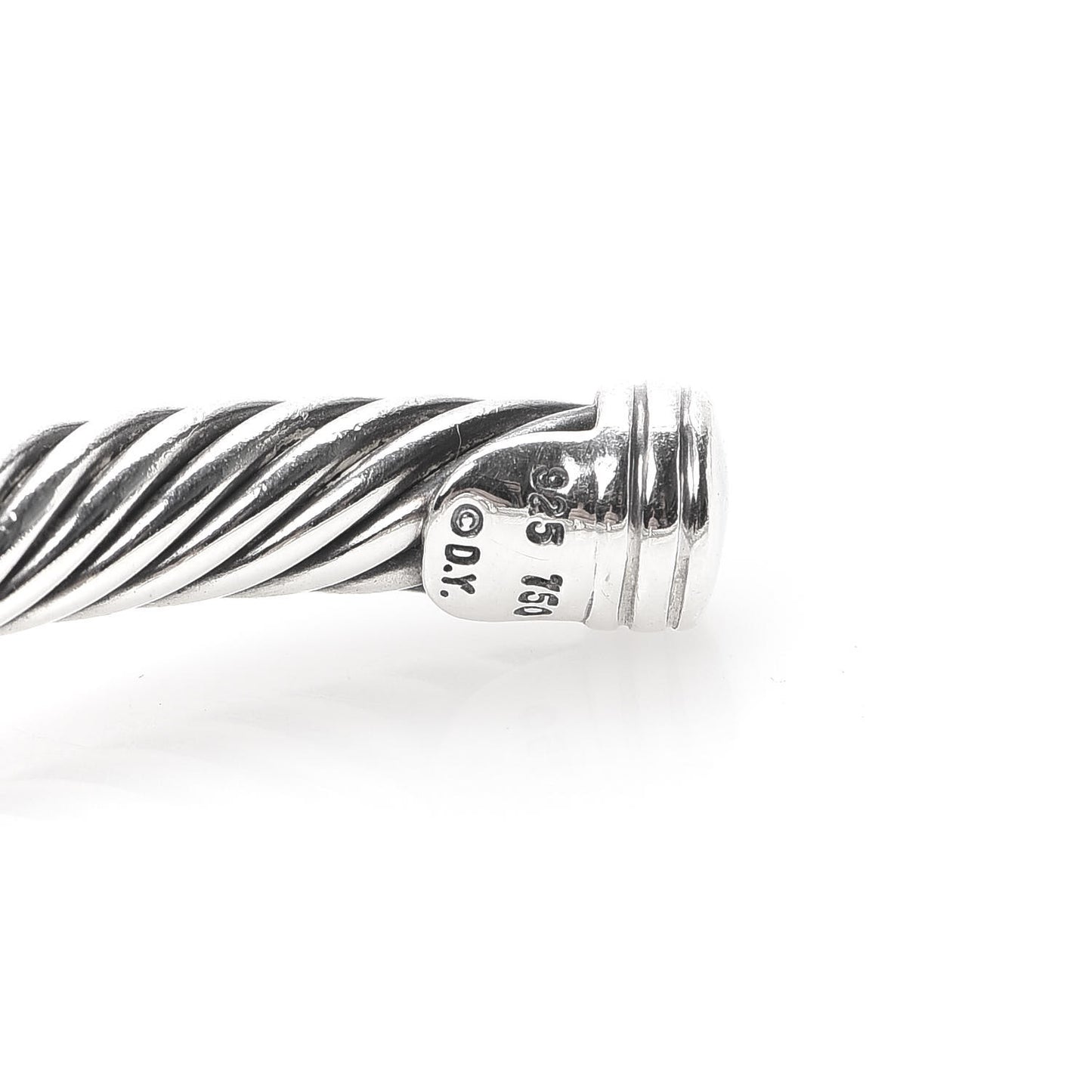Sterling Silver 18K White Gold Diamond 5mm Cable Classics Station Bracelet