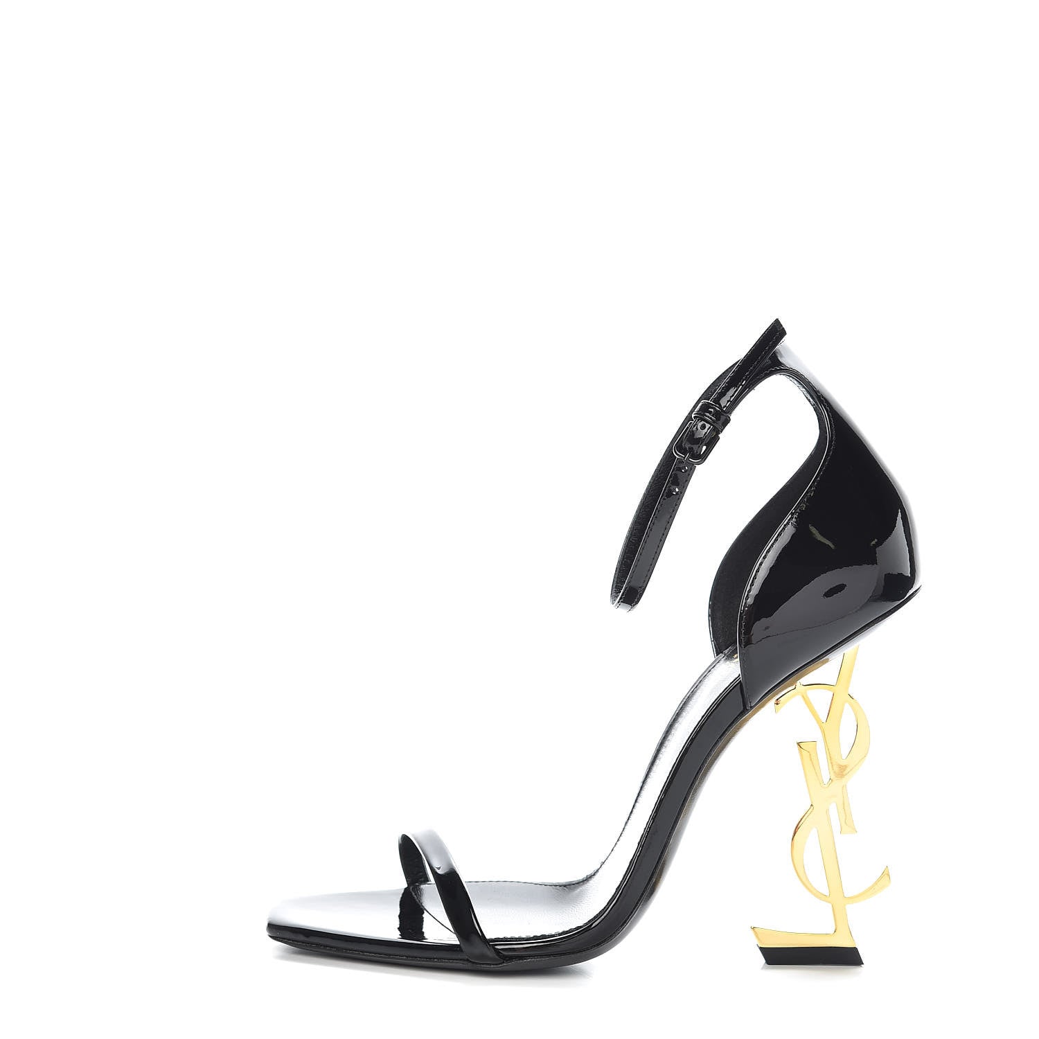 Saint Laurent Patent Opyum Sandals 37 Black 1 of 9