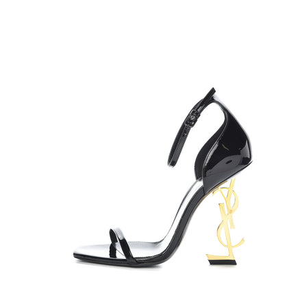 Saint Laurent Patent Opyum Sandals 37 Black 1 of 9