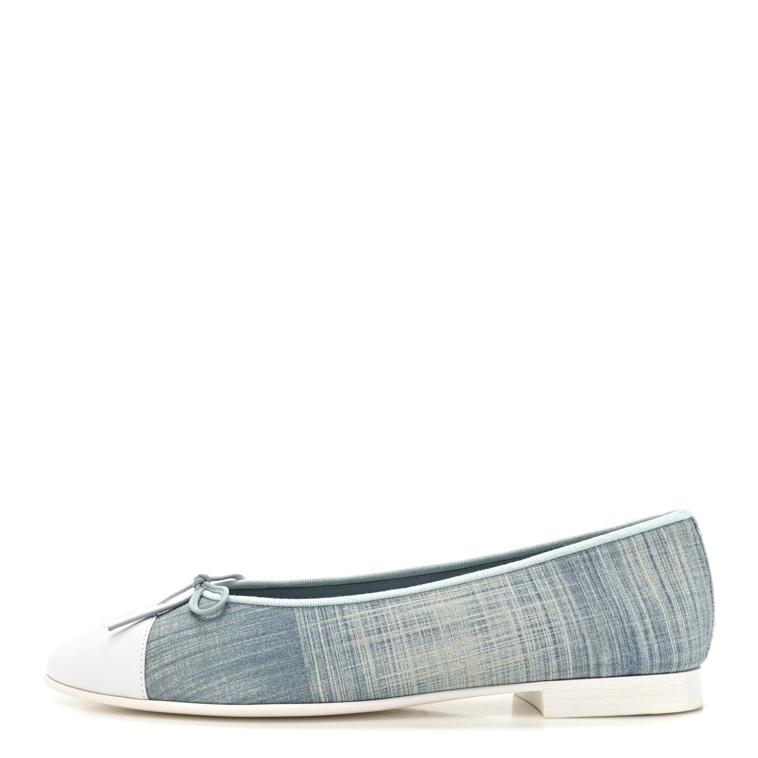 Chanel Denim Lambskin CC Cap Toe Ballerina Flats 41 Light Blue 1 of 12