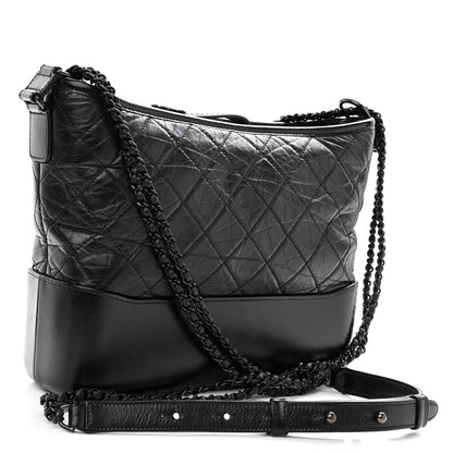 Chanel Aged Calfskin Quilted Medium Gabrielle Hobo So Black 3 of 9