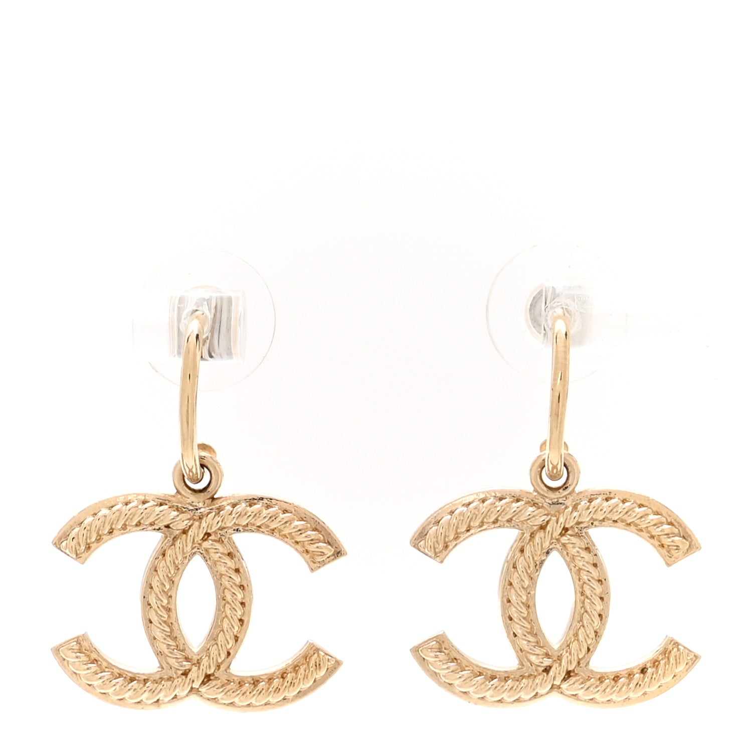 Chanel Metal Drop CC Earrings Gold 1 of 5