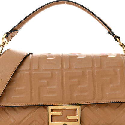 Fendi Nappa FF 1974 Embossed Baguette Miele Scuro 8 of 11