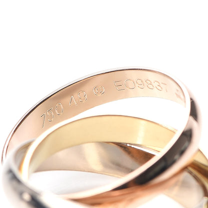 Cartier 18K Pink Yellow White Gold Classic Trinity Ring 49 4.75 5 of 5