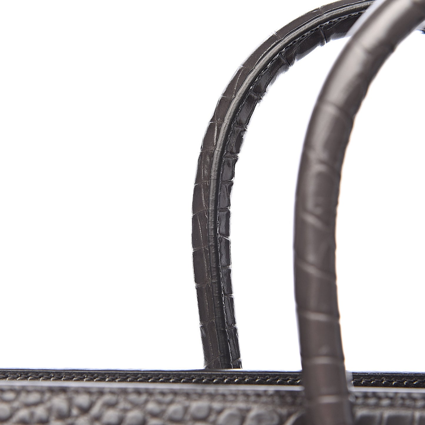 Crocodile Embossed Small Sac De Jour Asphalt