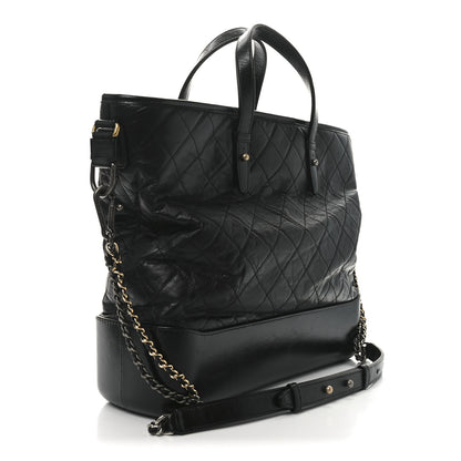 Chanel Calfskin Quilted Large Gabrielle Shopping Tote Black 3 of 10