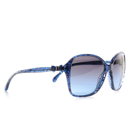 Chanel CC Tweed Effect Bow Sunglasses 5205 Blue 3 of 5
