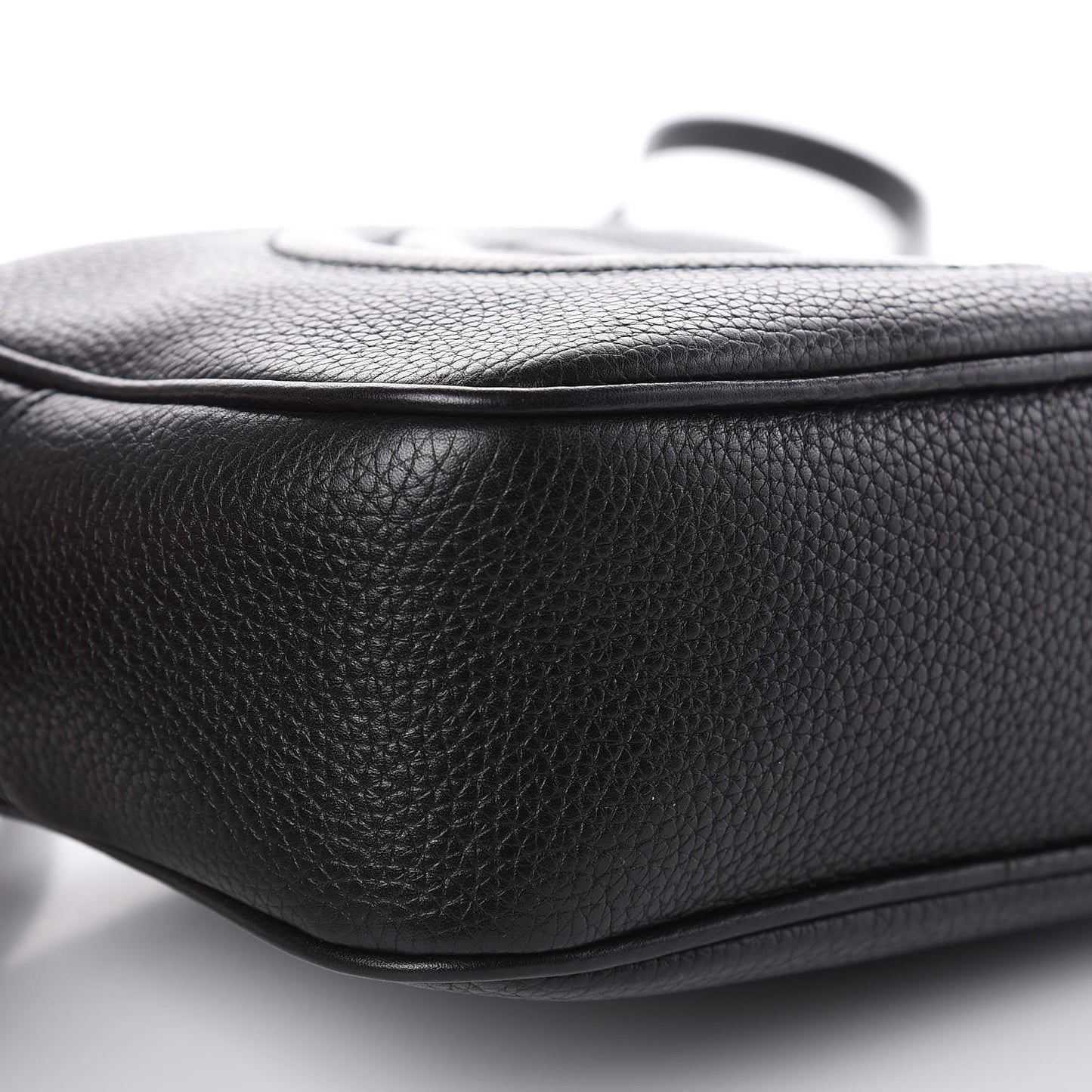 Pebbled Calfskin Small Soho Disco Bag Black