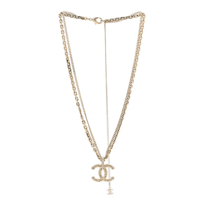 Chanel Crystal CC Multi Strand Chain Necklace Gold 3 of 5