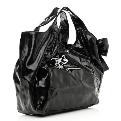 Valentino Garavani Patent Lacca Small Nuage Bow Hobo Black 3 of 11