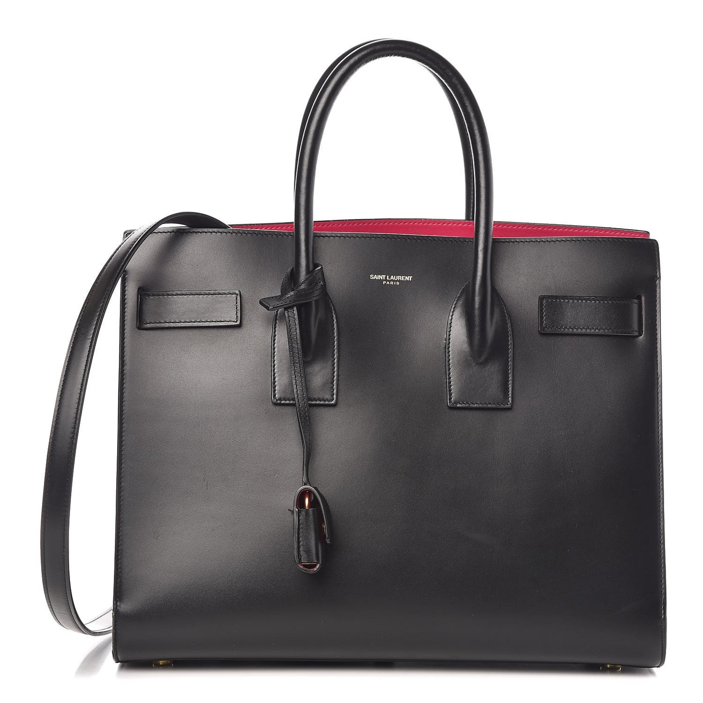 Calfskin Small Sac De Jour Black Fuchsia