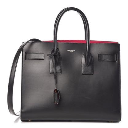 Saint Laurent Calfskin Small Sac De Jour Black Fuchsia 1 of 15