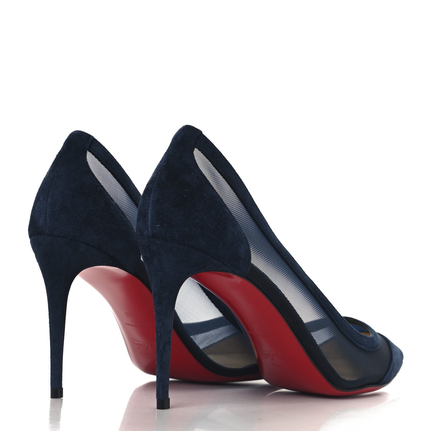Christian Louboutin Veau Velours Rete Galativi 100 Pumps 40 Navy 4 of 8
