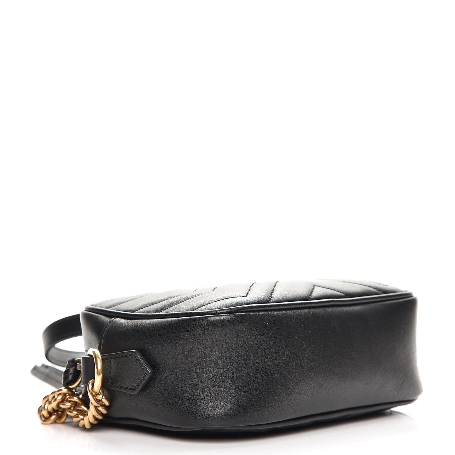 Calfskin Matelasse Mini GG Marmont Chain Shoulder Bag Black