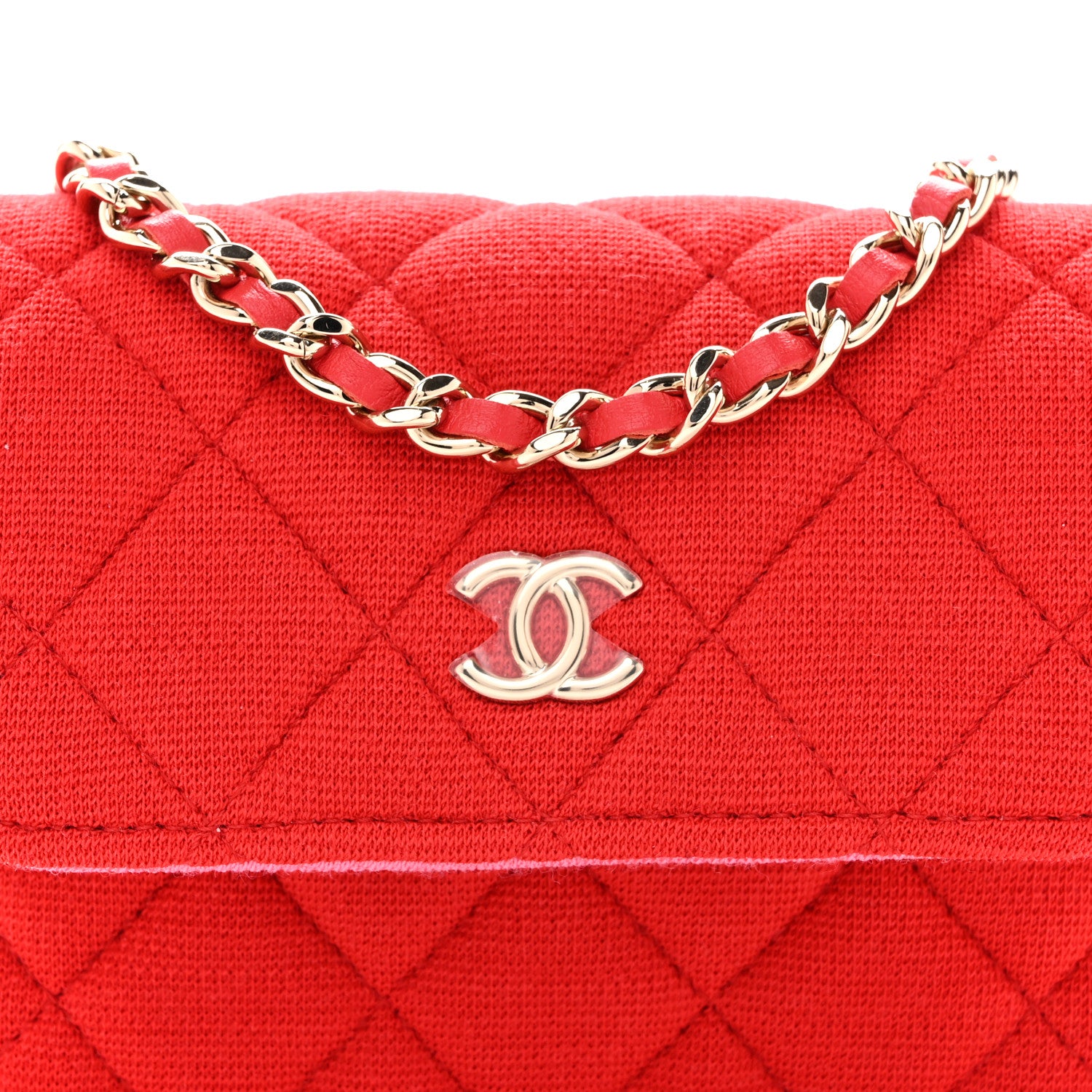 Chanel Jersey Quilted Micro Mini Flap Red 8 of 11