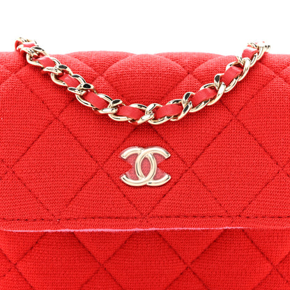 Chanel Jersey Quilted Micro Mini Flap Red 8 of 11