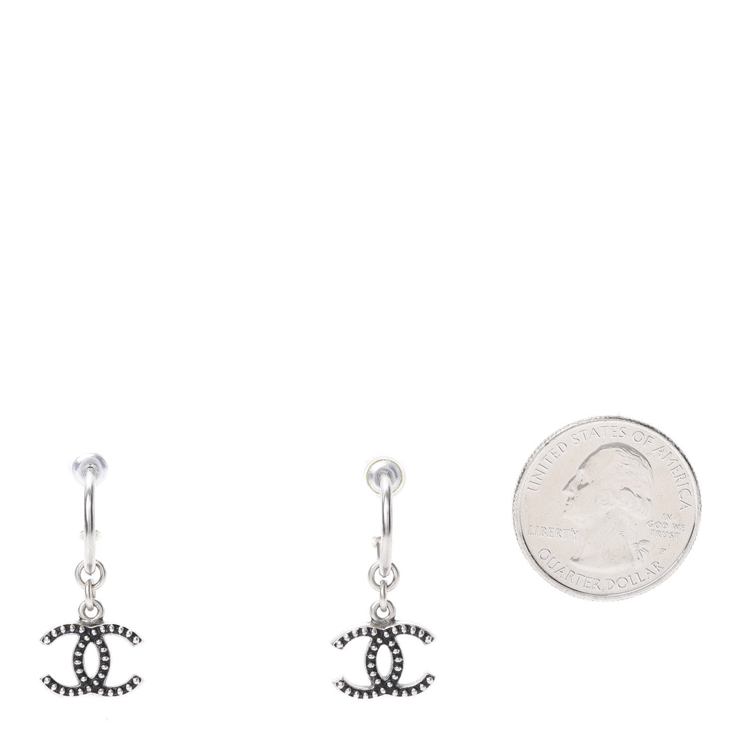 Chanel Pearl CC Dangle Earrings Black 2 of 3