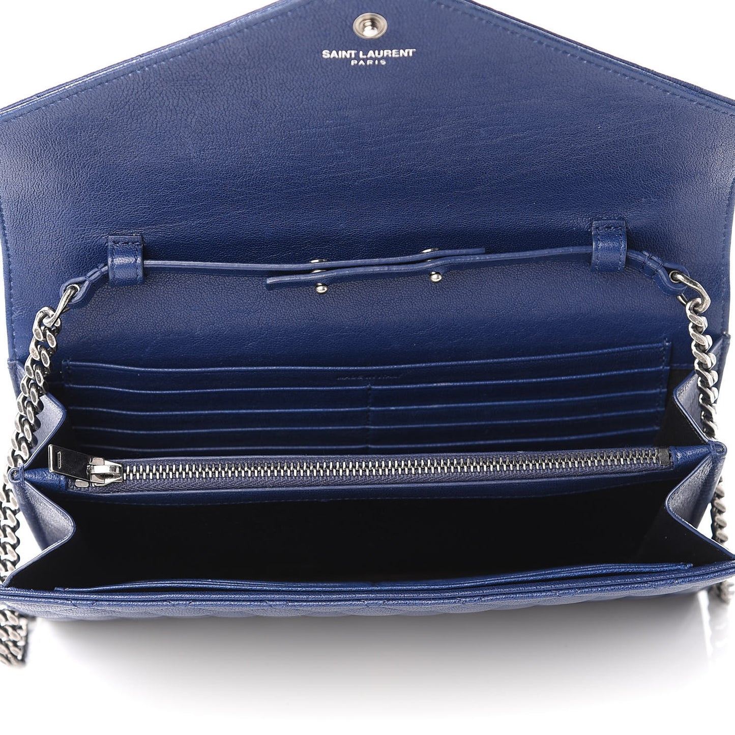 Sheepskin Tri-Quilt Monogram Envelope Chain Wallet Marinette