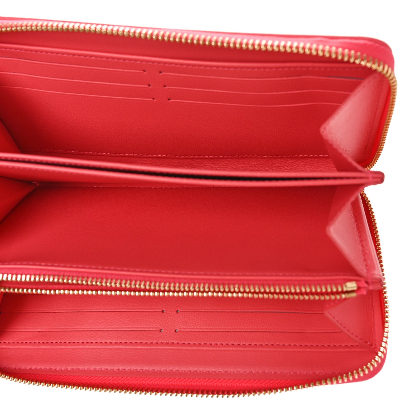Lambskin Embossed Monogram Coussin Zippy Wallet Pink