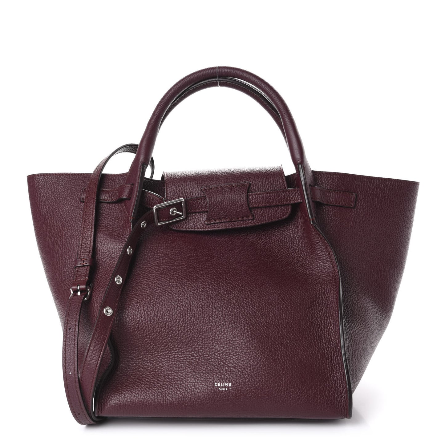 Supple Grained Calfskin Small Big Bag Wine
