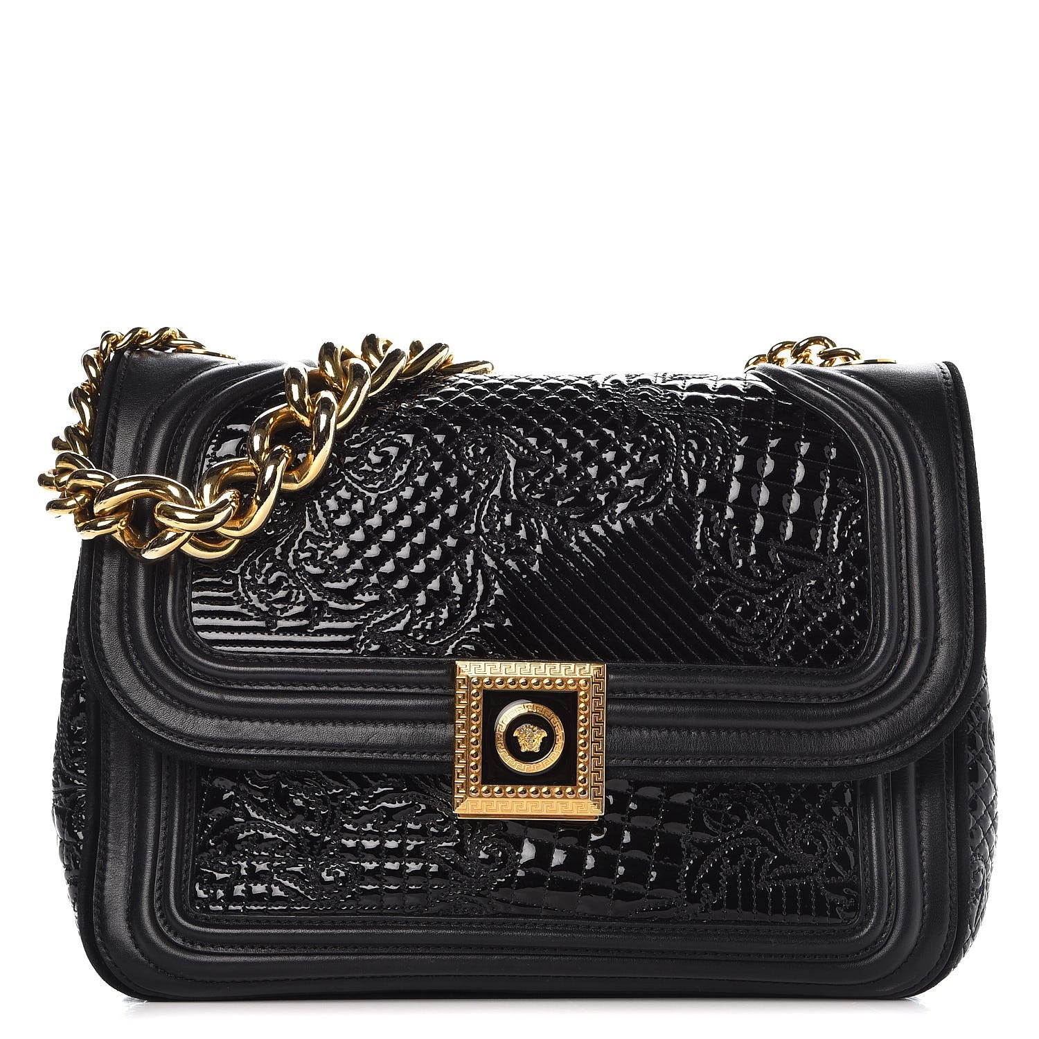 Versace Patent Vanitas Shoulder Bag Black 1 of 12