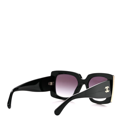 Chanel Acetate Rectangle Sunglasses 5435 Black 4 of 8