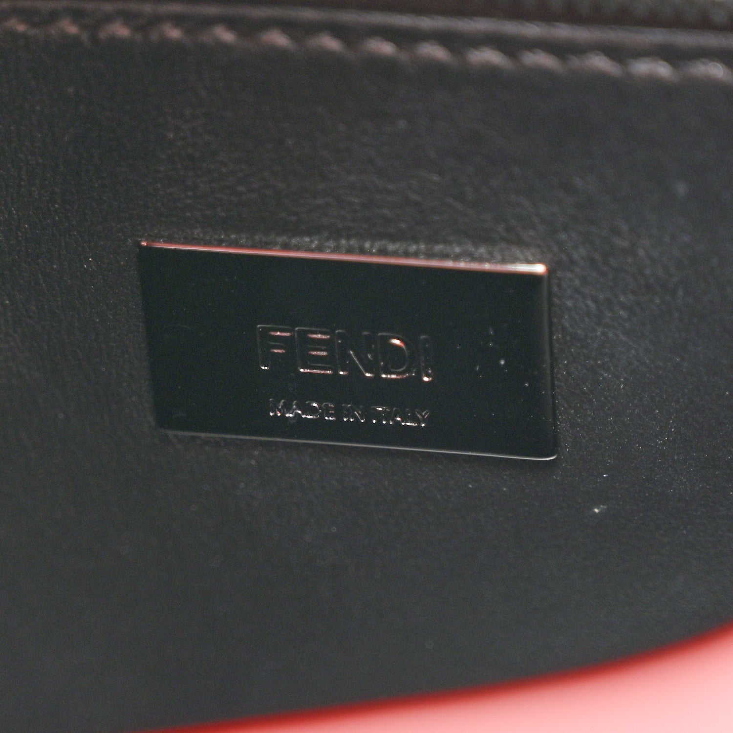 Fendi Vitello Seta Nappa Mini Plexi Handle Peekaboo Iconic Satchel Pomodoro 6 of 9