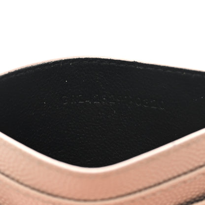 Saint Laurent Grain De Poudre Matelasse Chevron Monogram Credit Card Case Pale Pink 7 of 7
