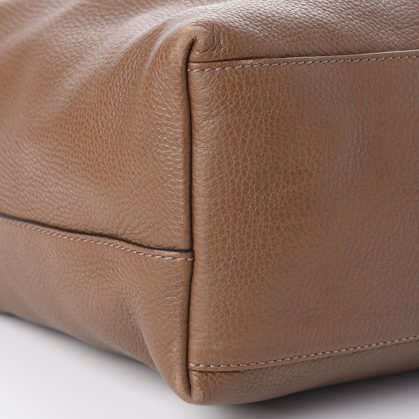 Pebbled Calfskin Twill Hobo Brown