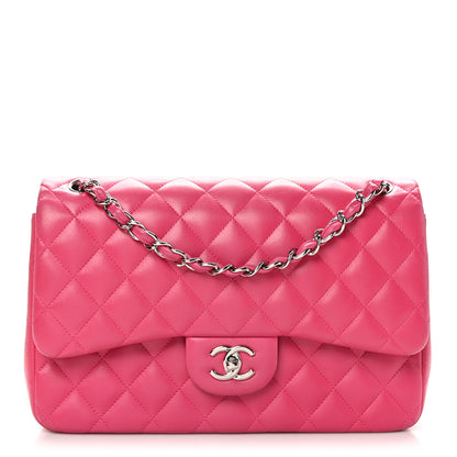 Chanel Lambskin Quilted Jumbo Double Flap Dark Pink 1 of 10