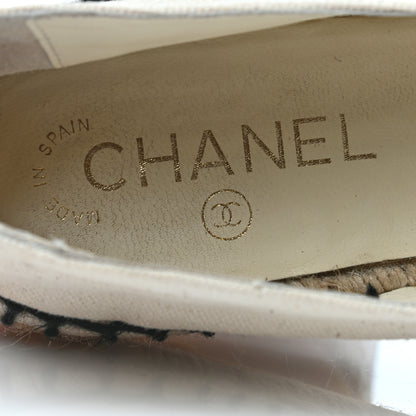 Chanel Fabric Biarritz CC Espadrilles 39 Beige Black 7 of 8