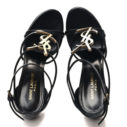 Saint Laurent Calfskin Cassandra 100 Sandals 39 Black 2 of 10