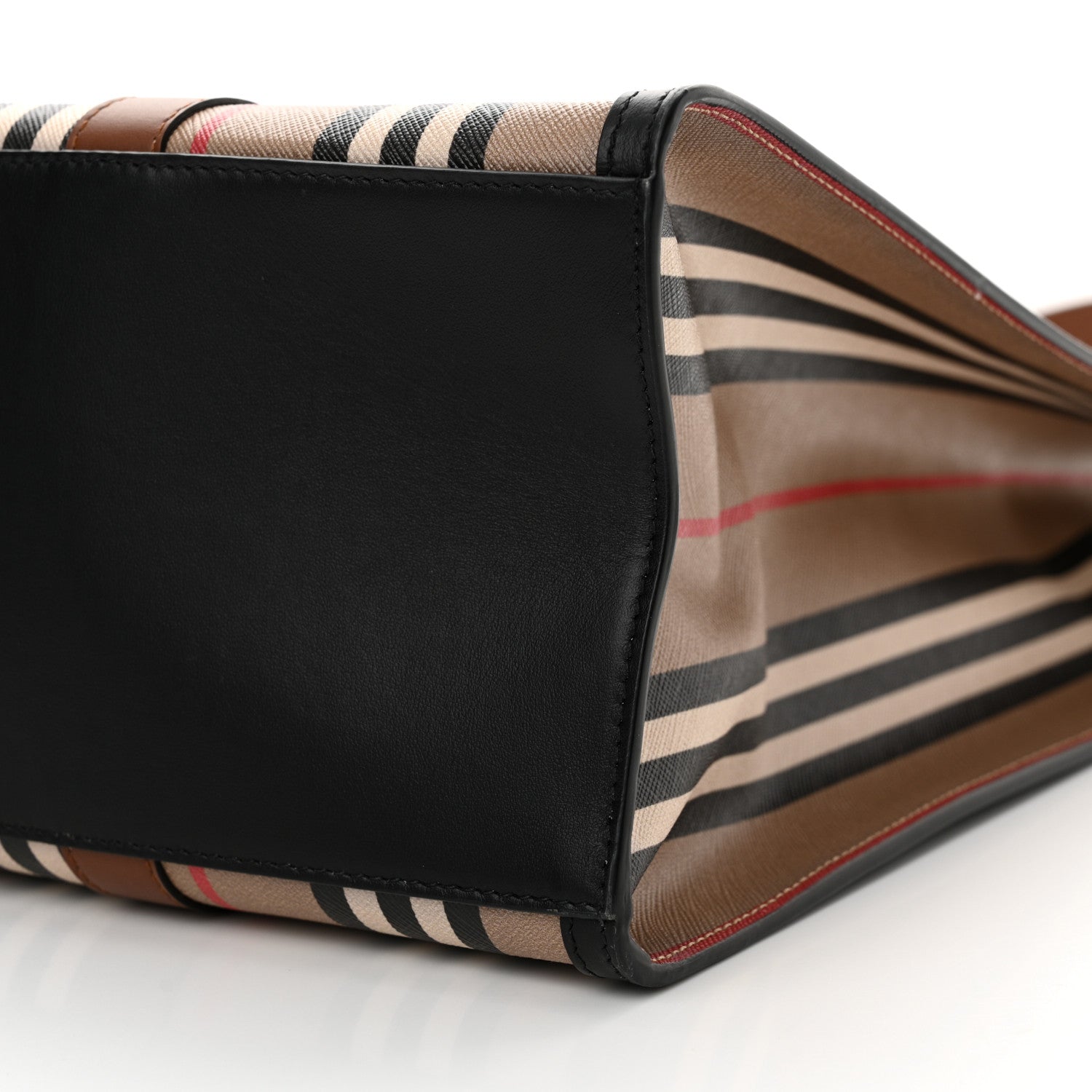 Burberry E-Canvas Stripe Book Tote Archive Beige 11 of 12