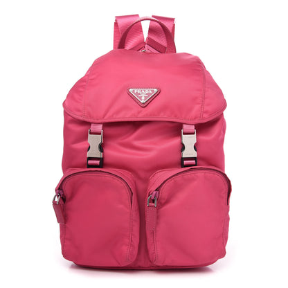 Prada Nylon Vela Double Buckle Backpack Fuxia 1 of 10