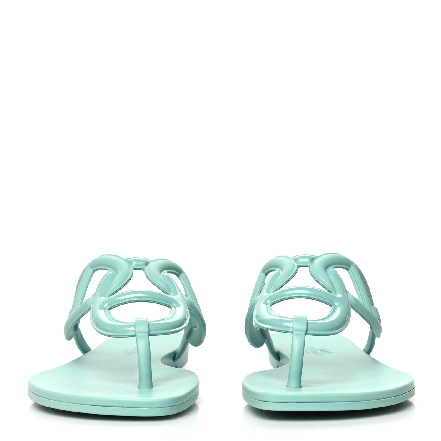 Hermes Rubber Womens Egerie Sandals 38 Vert Embrun 2 of 9