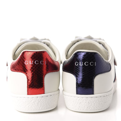 Gucci Calfskin Ayers Crystal Web Pineapple Embroidered Womens New Ace Sneakers 36.5 White 5 of 10