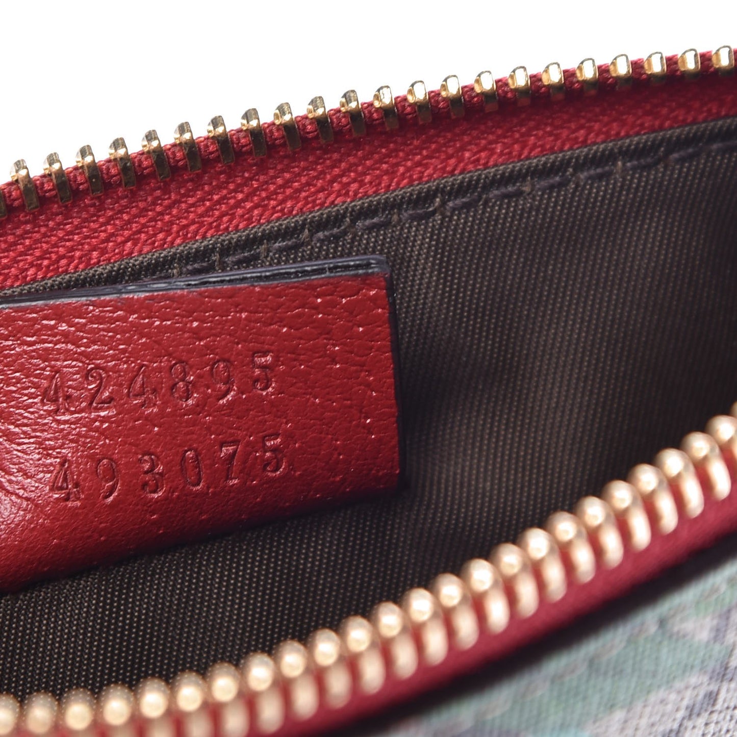 GG Supreme Monogram Tian Zip Pouch Beige Multicolor Red