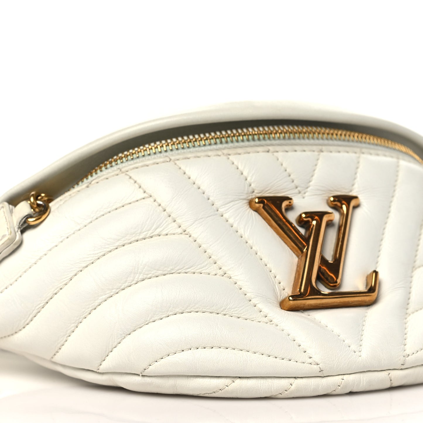 Calfskin Quilted New Wave Bumbag White
