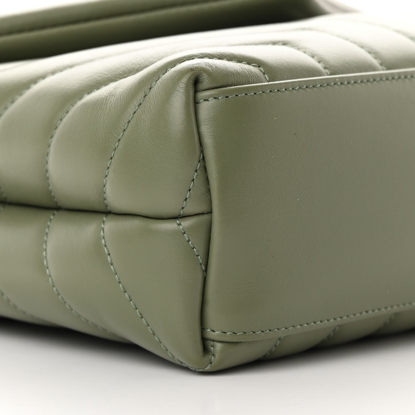 Calfskin Y Quilted Monogram Small Loulou Chain Satchel Light Sage