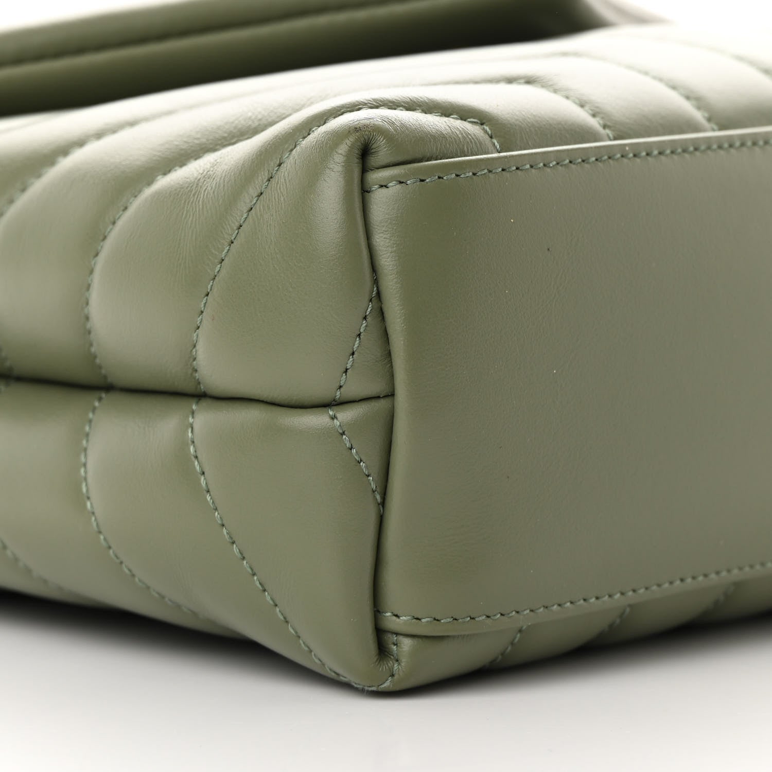 Saint Laurent Calfskin Y Quilted Monogram Small Loulou Chain Satchel Light Sage 9 of 13