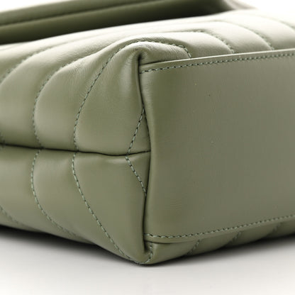 Saint Laurent Calfskin Y Quilted Monogram Small Loulou Chain Satchel Light Sage 9 of 13