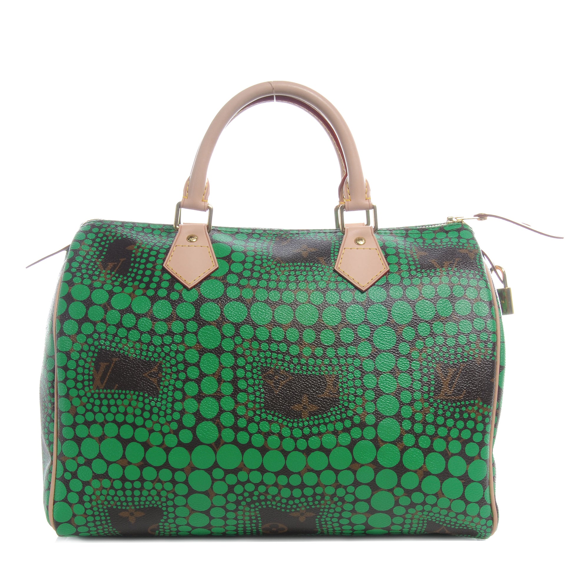 Louis Vuitton Monogram Kusama Town Speedy 30 Green 1 of 7