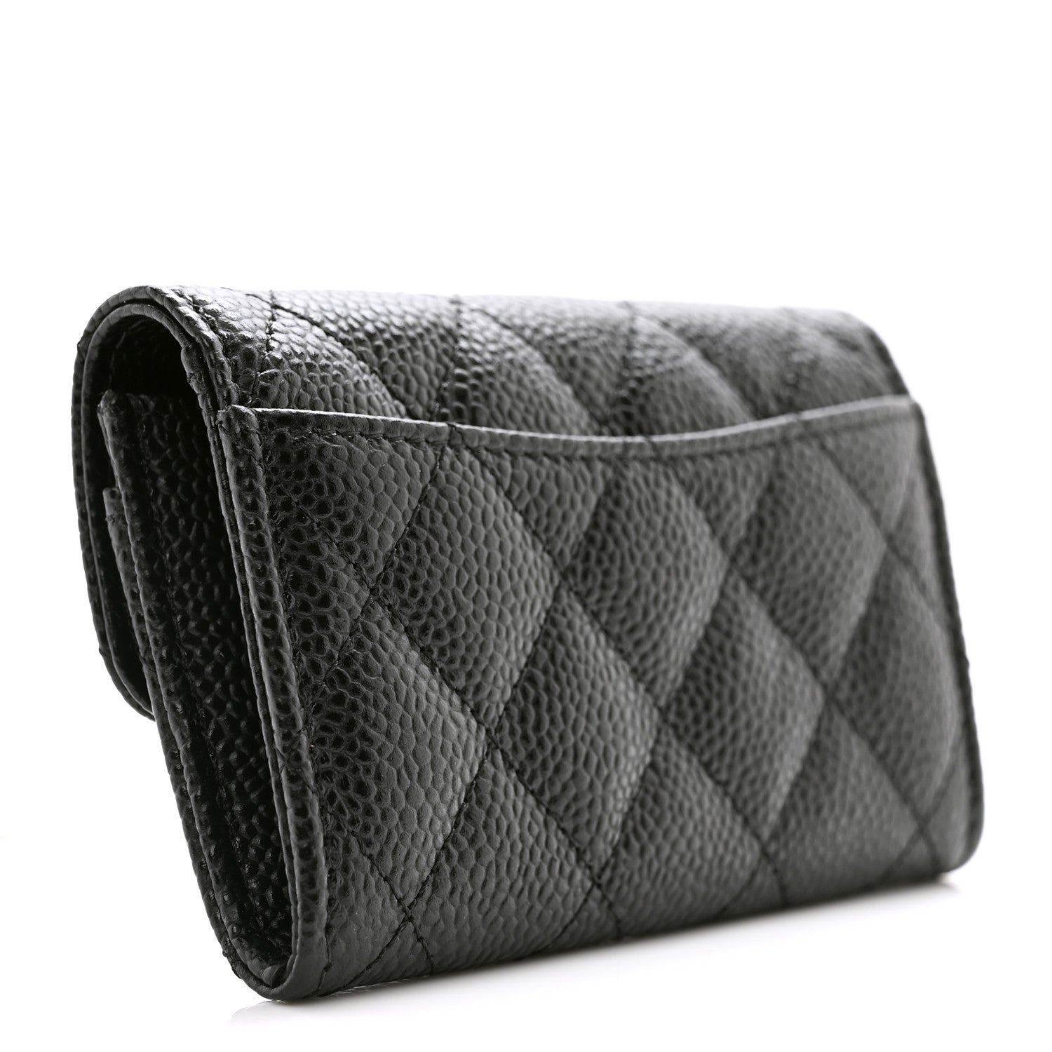 Chanel Caviar Quilted Flap Card Holder Wallet Black 3 of 8