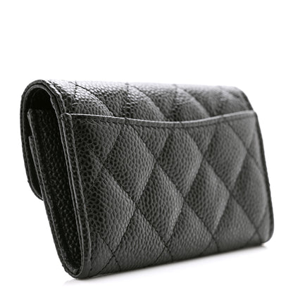 Chanel Caviar Quilted Flap Card Holder Wallet Black 3 of 8