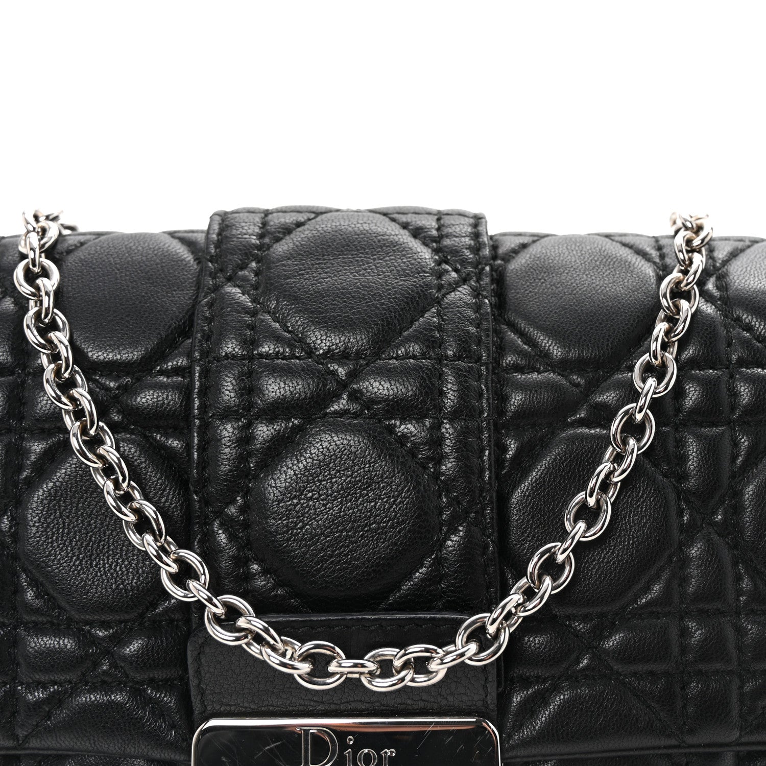 Christian Dior Lambskin Cannage Miss Dior Promenade Pouch Black 7 of 9