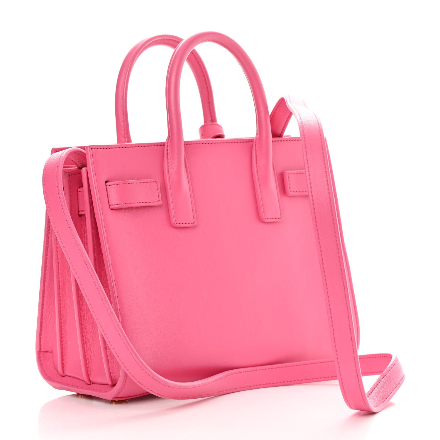Saint Laurent Calfskin Sac De Jour Nano Lipstick Fuchsia 3 of 15