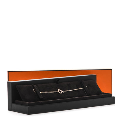 Hermes 18K Rose Gold Diamond Finesse Bracelet XS 4 of 4