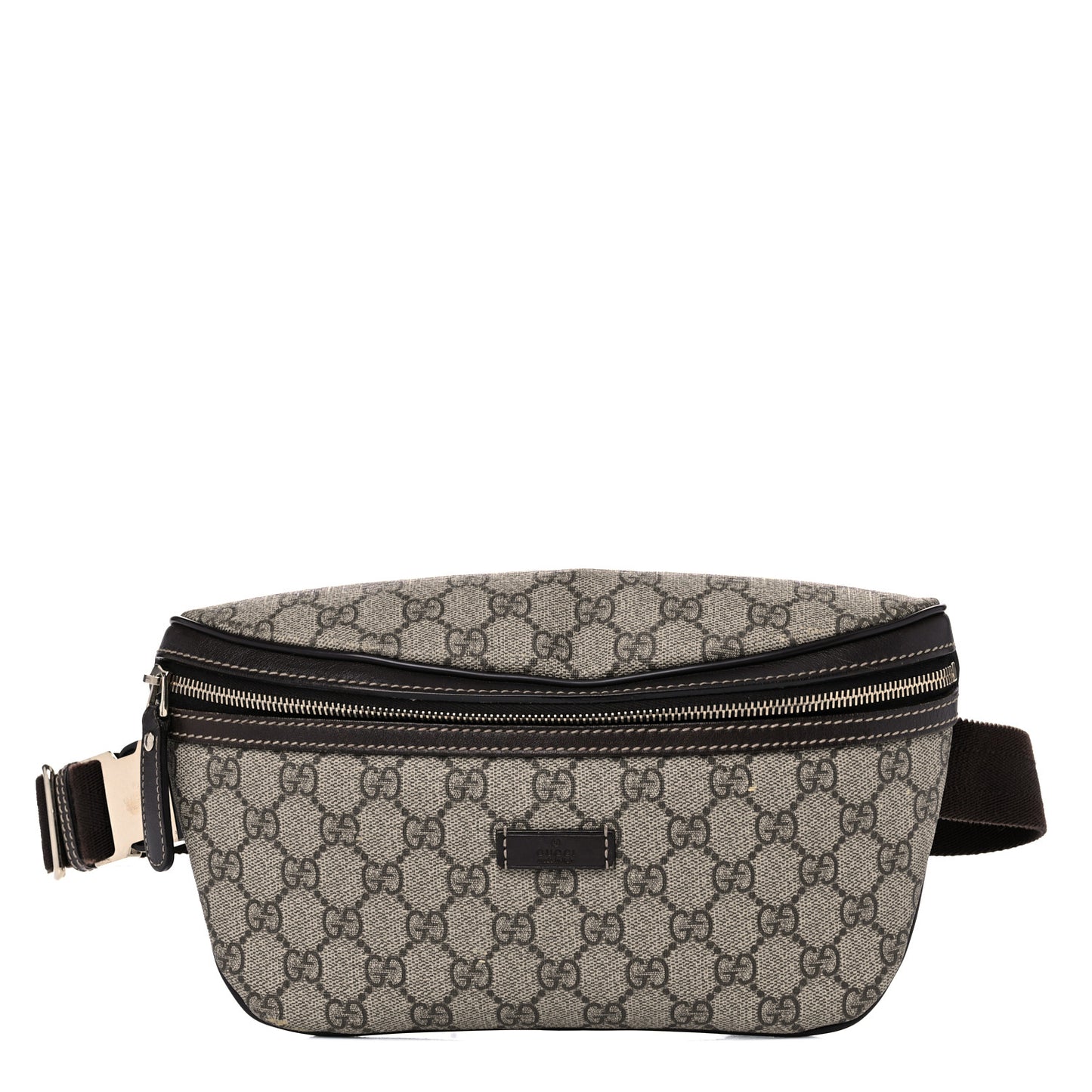 GG Supreme Monogram Belt Bag Dark Brown