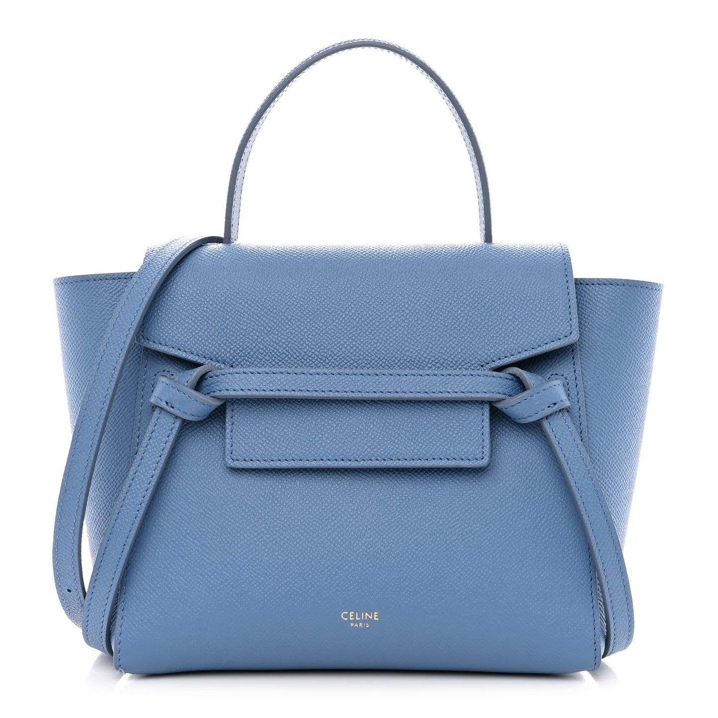 Grained Calfskin Nano Belt Bag Azure